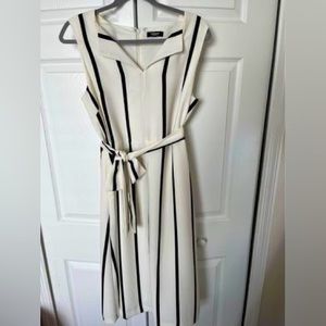 White Dress with Black stripes